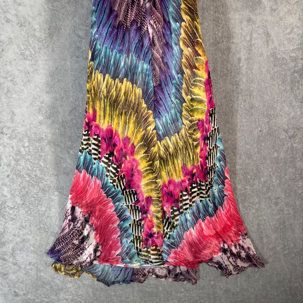 Marciano Vintage 100% Silk Strapless Maxi Dress Abstract Print Multicolor S Y2K - Picture 12 of 16